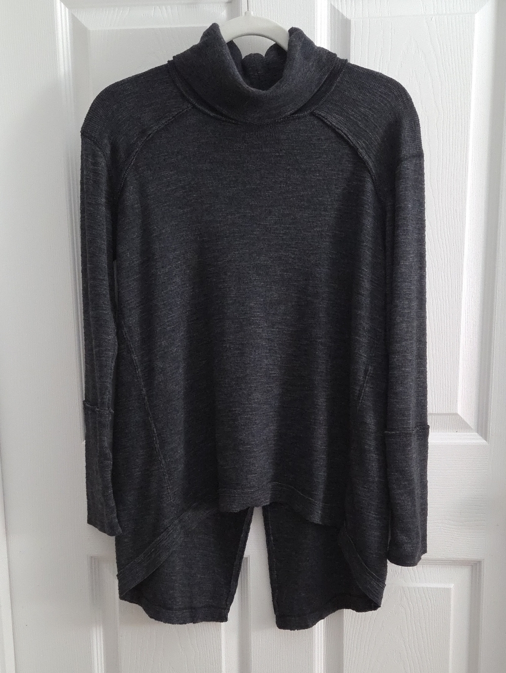 We The Free Charcoal Cowl Neck Tunic Sweater